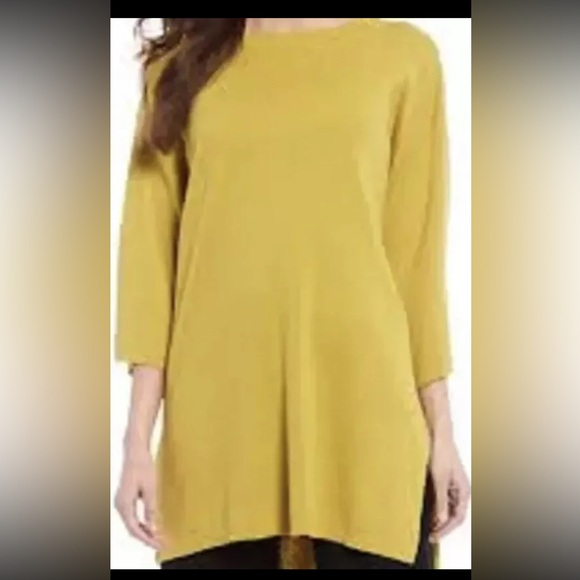 NWT Eileen Fisher FERN Fine Organic Cotton/Silk Mock Neck Tunic Sz.Xxs/xs $258